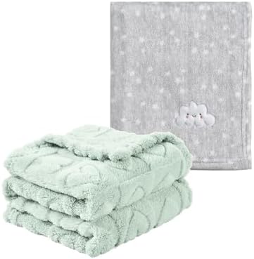 CREVENT 2Pcs 30''X40'' Cute Cozy Fluffy Warm Baby Blankets by CREVENT