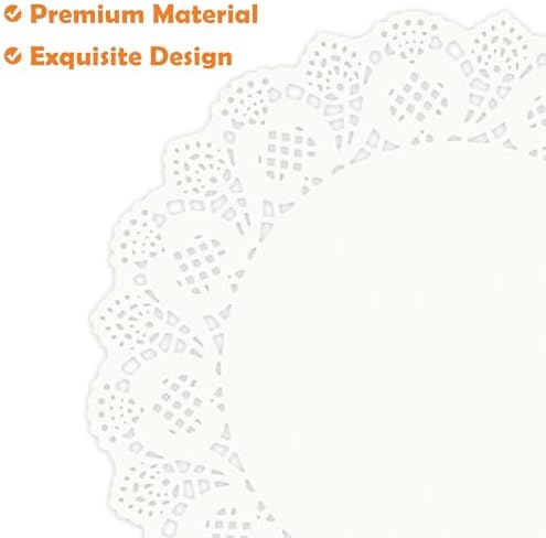 MCEAST 100 Pack Round White Paper Doilies 13.5 Inches Lace Paper Place Mats - Image 3