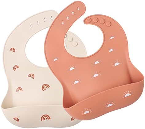 ROCCED Baby Silicone Bibs 2 Sets Baby Bibs by ROCCED