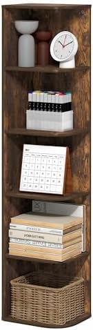 Furinno PASIR Book Shelf, 5-Tier Corner Bookshelf by Furinno-FitsYourSpaceFitsYourBudget