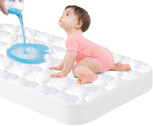 Mini Crib Mattress Protector Sheet Waterproof, Mini Crib Mattress Pad Cover by Luv4babe