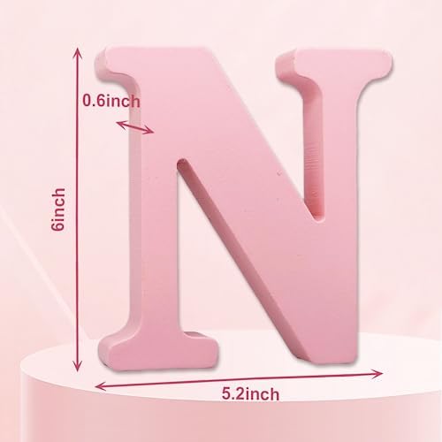 AOCEAN 6 Inch Pink Wood Letters Unfinished Wooden Letters - Image 2