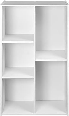 Amazon Basics 5 Cube Storage Organizer Bookcase, Sturdy Shelves - Image 4