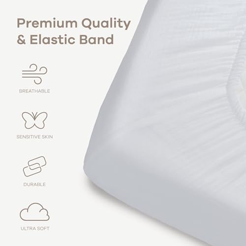 Comfy Cubs 100% Muslin Cotton Fitted Crib Sheet - Image 3