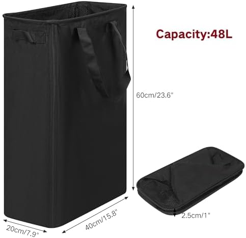 efluky Slim Laundry Basket, Narrow Laundry Hamper - Image 2