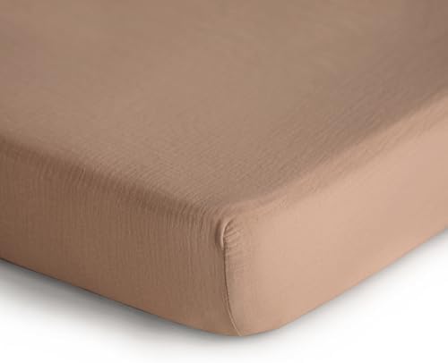 mushie Extra Soft Muslin Fitted Crib Sheet | 192 Thread Count | 28"x 52" - Image 2