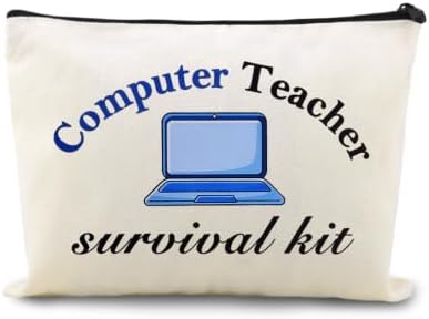 Computer Teacher Survival Kit Funny Computer IT Programmer Teachers Makeup Bag by Sudaporn