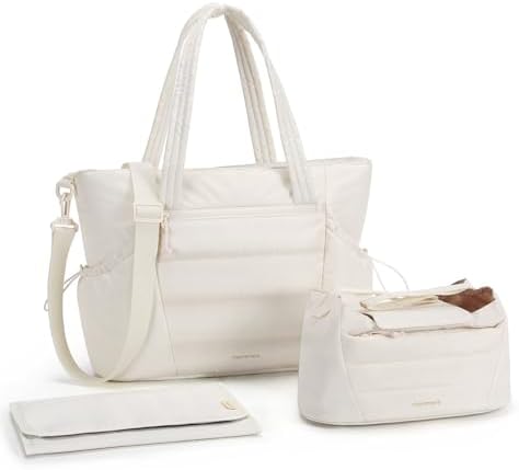mommore Diaper Bag Tote with Stroller Organizer, Puffy Travel Baby Tote by mommore
