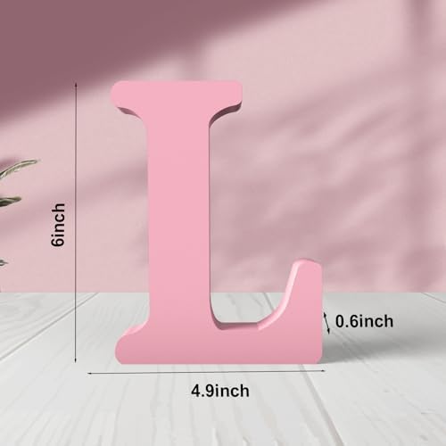 6 Inch Pink Wood Letters Unfinished Wood Letters - Image 2
