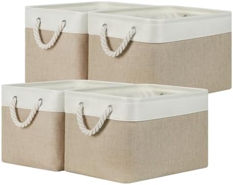 Temary Fabric Storage Baskets 4Pack Storage Bins Decorative Basket by TEMARY