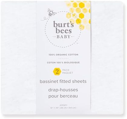 Bassinet Sheet, Infant Fitted BEESNUG Cover, 100% Organic Cotton, Soft Unisex - Image 2