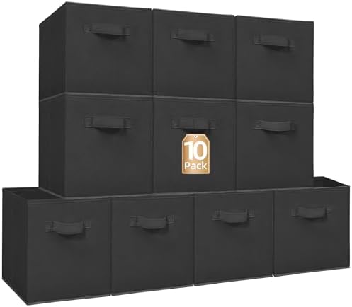 STORAGE MANIAC Storage Cubes, 11 Inch 10 Pack Collapsible Fabric Shelf Bins by STORAGEMANIAC
