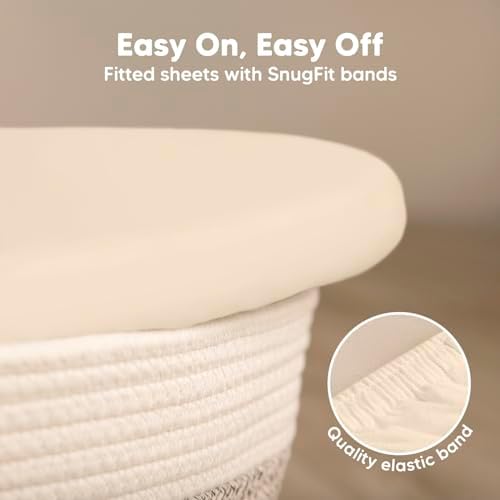 2-Pack Baby Bassinet Sheets Girl, 33x17 Bedside Sheets - Image 5