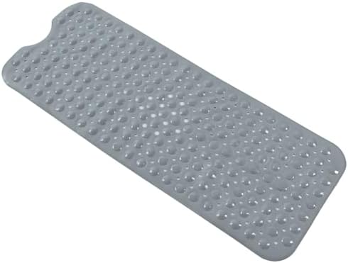 Anti-Slip Bathtub Shower Mat 40×16 Inch Opaque Gray by ERASILKEN-X