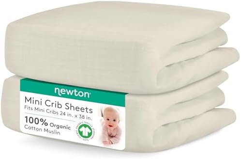 Newton Baby Fitted Mini Crib Sheet 2-Pack, Organic Muslin by newton
