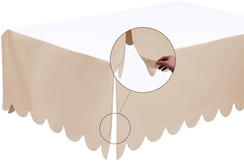 Shunjie.Home Scallop Edge Crib Skirt Beige, 100% Egyptian Cotton 400 Thread - Image 4