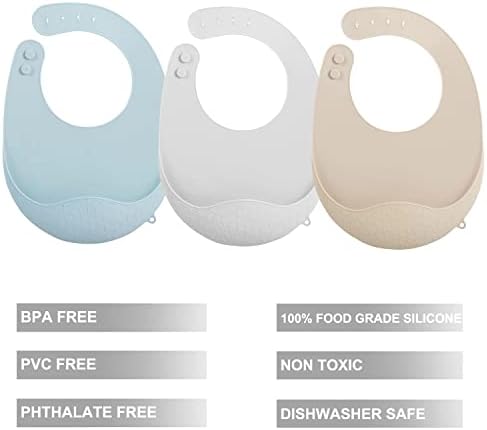 PandaEar 3 Pack Super Light Silicone Baby Bib - Image 2