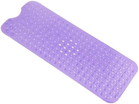 Anti-Slip Bathtub Shower Mat 40×16 Inch Clear Purple by ERASILKEN-X