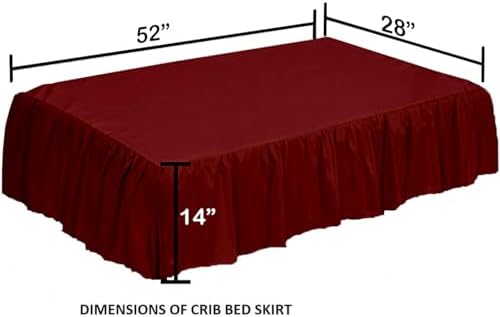 Crib Bed Skirt 28” x 52” with 14” Drop – Split Corners Dust Ruffle, Microfiber - Image 3