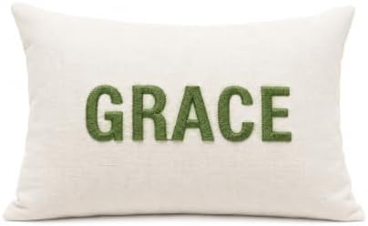 Custom Embroidered Name Pillow，Personalized Decorative Throw Pillows, by JAXVVIQEN