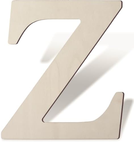 Wooden Letters 8 Inch Large Paintable Wood Letter Z by Unknown