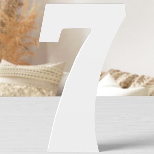 12 Inch White Wood Numbers Unfinished Wood Numbers by ZARUATU