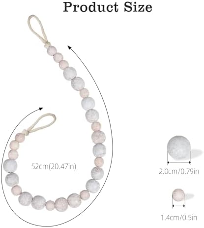 Hion 2 Pcs Boho Curtain Tiebacks, Wood Beads Curtain Holdbacks, Outdoor - Image 2