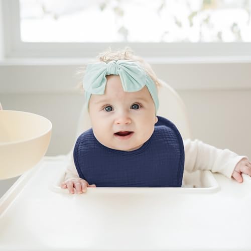 Konssy 8-Pack Muslin Baby Bibs, Adjustable Fit - Image 6