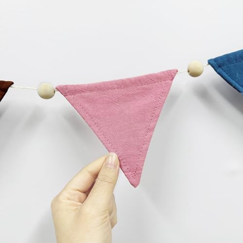 2 Sets of Wood Beads Boho Pennant Banner 20pcs Retro Colored Nursery Garland - Image 6