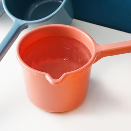 Plastic Water Scoop with Long Handle, Thickened Design in Red Orange - Image 7