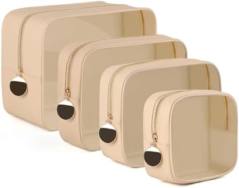 YOPCDJ 4PCS Clear Makeup Bag Set, Waterproof TPU Purse Organizer Pouches by YOPCDJ
