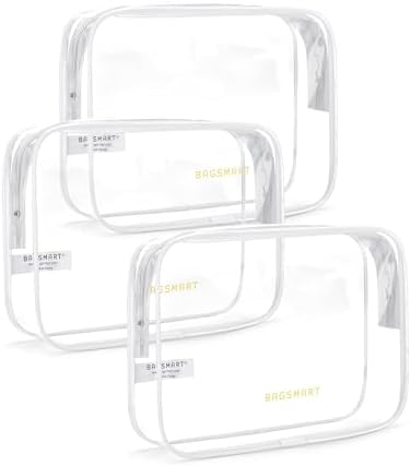 BAGSMART Clear Toiletry Bag 3-Pack TSA Approved Water-Repellent by BAGSMART
