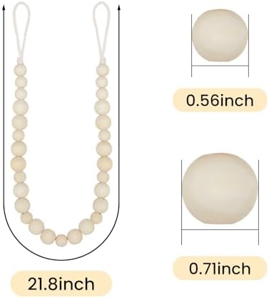 KLOGTSIND Wood Bead Curtain Tiebacks, 6 Pack Curtain Tie Backs - Image 2