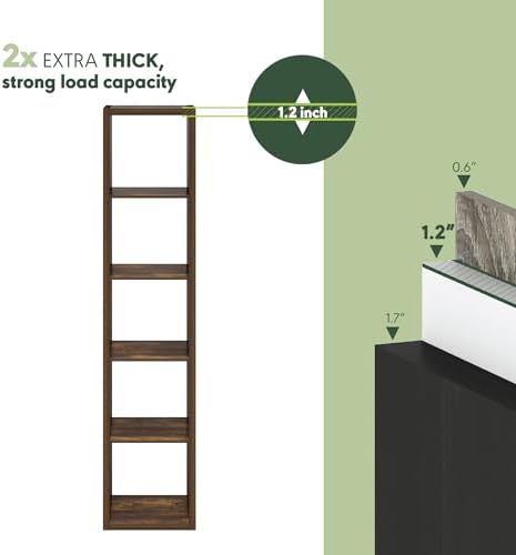 Furinno Cubicle 5-Cube Book Shelf, Extra Thick Frame Bookshelf, Dark Oak - Image 3