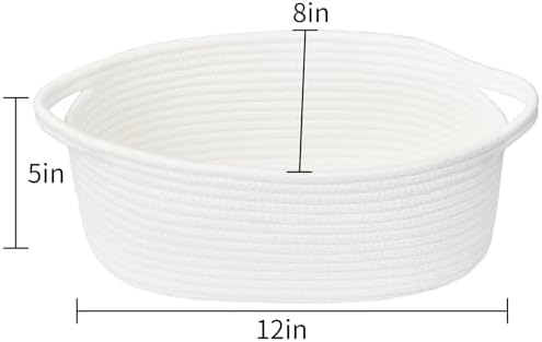 ABenkle Small Basket with Handles, Boho Decorative Rope Woven Dog Cat Toy - Image 2
