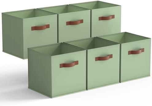 GRANNY SAYS 11 Inch Fabric Storage Cubes, Sage Green by GRANNYSAYS