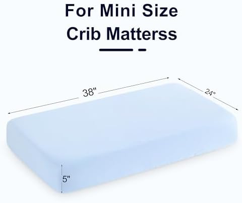 NTBAY Mini Crib Muslin Fitted Sheets, 2 Pack, 24 x 38 - Image 6