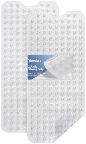 Yimobra Non Slip Bath Mat for Tub 40x16, 2 Pack Long Bath Tub Mat by Yimobra