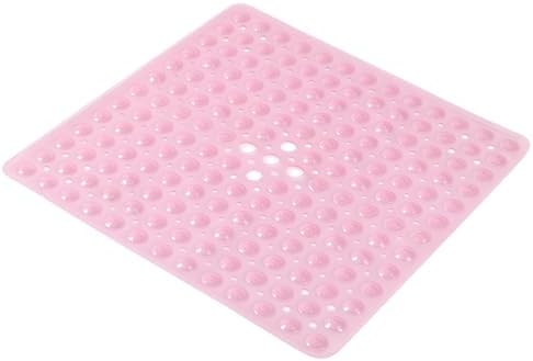 Anti-Slip Bathtub Shower Mat 21×21 Inch Clear Pink by ERASILKEN-X