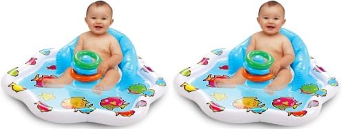 Baby Splash Pad with Inflatable Backrest and Stackable Ring Toys – Sensory by BundalooProducts