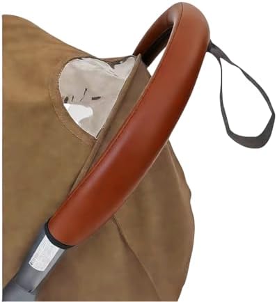 Soft Leather Stroller Handle Sleeve Cover Compatible by MINILUJIA