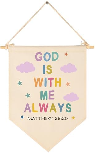 Christian Bible Verse Scripture Canvas Banner Flag Sign Pennant Wall Decor-Baby by Sioial