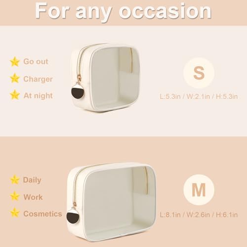YOPCDJ 2PCS Clear Makeup Bag Set, Waterproof TPU Purse Organizer Pouches - Image 3