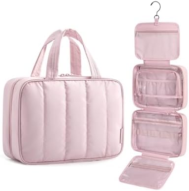 BAGSMART Travel Toiletry Bag for women, Portable Hanging Hook Makeup Bag by BAGSMART