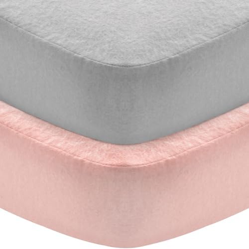 Flannel Crib Sheet 2 Pack, 100% Cotton Flannel, Heavenly Soft Fitted Sheet by Moonsea