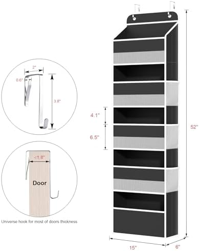 Univivi Fabric Over Door Hanging Organizer - Image 3