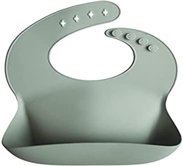 mushie Silicone Baby Bib | Adjustable Fit Waterproof Bibs - Image 4