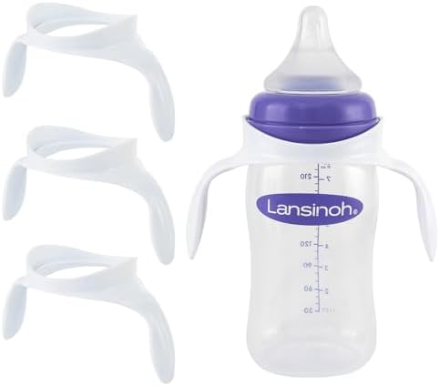 Baby Bottle Handles for Lansinoh Baby Bottles, Compatible Ergonomic Lansinoh by XUNICUTE
