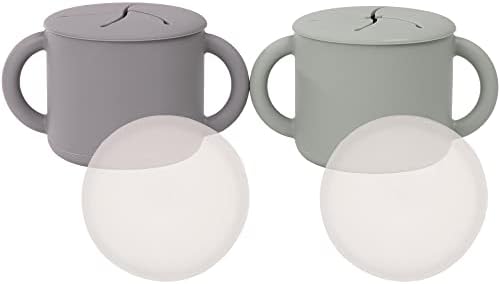 WeeSprout Snack Containers, Food Grade Silicone Cups, Spill-Proof Tops by WeeSprout
