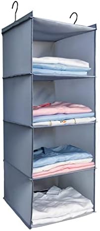 Hanging Closet Organizer 4-Shelf, Oxford Fabric Wardrobe Storage by DonYeco